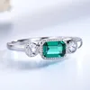 Cluster Rings UMCHO Nano Russian Emerald Real 925 Sterling Silver For Women May Birthstone Vintage Ring Brand Fine Jewelry