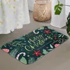 Banyo paspasları 40x60cm Polyester Yeşil Mutlu Noel Zemin Mat Yumuşak Slip Slip Halı Dekorasyon Halı Ev Hediyesi 2024