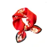 Écharrés Mulberry Real Silk Scarf pour femmes châle pashmina fleur imprimée Foulard Femme Squares carrés Bandana Lady Hijab