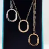 Designer Brand Hoge Versie Goud Tiffays U-vormige slotketting Dames Split kleur Horseshoe Half Diamant Kleine kop hangende koppels Kraagketen