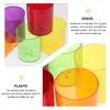 Candle Holders 10 Pcs Colorful Plastic Cups Drip Protectors Holder Scented Table Decor