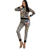 Designer Tracksuits 2 Piece Set Women's Casual and Fashionable Printed Long Pants Long Sleeved Jacket Set Dinner Outfit