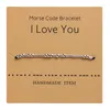 Strand Handmade Morse Code Silver Color Copper Pärlor Justerbara strängarmband I Love You Cardboard Creative Charm Jewelry for Lover