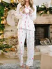 Home Clothing Women Casual Pajamas Sets Long Sleeve Pants Pjs Lounge Ser Sleepwear Holiday Printed Nightwear