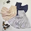 Kjolar kvinnor sommar vit lång kjol chic märke högsta kvalitet veckad hög midja rosa faldas saias jupe p372