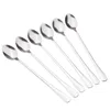 Coffee Scoops 6pcs / Set Long Manipyled Steelless en acier inoxydable Spoon Ice Cream Dessert Thé pour les accessoires de cuisine de pique-nique graine