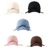 Ball Caps Fashion Ribbon Bows Chapéu de beisebol para meninas Long Brims Sunproof Sun Peaked Ajuste Breathable Sun