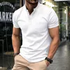 Men's T-Shirts Summer New MenS Polo Short Sleeve Lapel Button Solid Color Oversized Polo Shirt Fashion Casual Top 2445