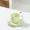 Mugs Creative High Beauty Cup Dish Set Three-dimensional Air Balloon Crown Ceramic Office Breakfast Milk Mug