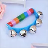 Décoration de fête 11x9cm Baby Rattle Rainbow Ratteaux avec Bell Toys Orff Instruments Educational Toy Drop Livrot Home Garden Dh4tm