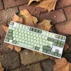 Accessoires 127 toetsen Matcha Green KeyCaps PBT Japanse KeyCap voor MX Switch Mechanische toetsenbord Kerryprofiel Dye Sublimatie Key Caps DIY