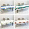 Table Cloth Christmas Tablecloth Disposable PE Plastic Santa Claus Snowman Bell Decoration