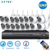 Systeem 5MP Surveillance Cameras System met WiFi Wireless Home Security IP Camera Outdoor NVR Video Recorder Kit 16ch 1080p H.265 Set
