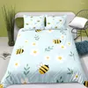 Yatak Seti Polyester Little Daisy Desen Nevresim Dijital Baskı Seti Kız yorgan için yastık kılıfı yatağıyla