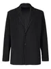 Miyake plissé hommes 2024 bureau Black Blazer Luxury High Fashion Cost partiellement doublé d'automne Hiver Coat 240322