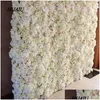 Dekorative Blumen Kränze künstliche Blumenwand 62x42cm Rose Hortensien Hintergrund Hochzeits Home Party Dekoration Accessoires Y200 DHVXK