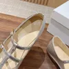 Designer Shoe Ballet Flat Dress Shoes Luxury Sexy Trainer Buckle The Metal Sheet Casual Canvas Shoes Ballerina Walk Outdoor Shoes Loafer Lady Gift