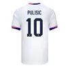 Pulisic America Jersey 2024 Reyna McKennie Balogun米国フットボールシャツ24 25キッズキットA.ロビンソンDest Aaronson Pepi Morgan Jerseyプレーヤーバージョン