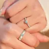 Anéis de casamento Zakol requintado requintado Crystal Czz Casal TwanG -Ring Conjunto de jóias lindas da faixa colorida para mulheres