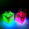 LED Ice Bucket Double Layer Bucket For Beverage Tubs Wine Beer Square Straight Red Wine Champagne LED Ice Buckets 3.5L 240327