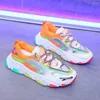 Fitnessschuhe Designerinnen Frauen Chunky Sneakers Plattform Schnürung grünes lässiges Frau Mesh atmungsaktivem Modebaker weiblicher Trainer 2024