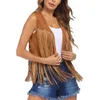 Women's Vests In 2024 Suede Cardigan Waistcoat Fashion Fringe Cape Sleeveless Tassel Shawl Vest Jacket Outerwears Hippie Clothes