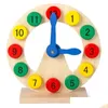 Other Desk Accessories Wholesale Wooden Digital Clock Model Childrens Early Education Teaching Aids Drop Delivery Office School Busi Dhcu0