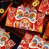 Enveloppe-cadeau 12pcs 2024 Spring Festival National Tide Red Enveloppe Lion Dance Year's Bag Chinese