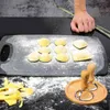 Backwerkzeuge Knödelform Ravioli Cutter Pizza Teig Press Runde Quadratwalze Holzgriff Schimmel für Kekse