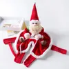 Hundekleidung Weihnachtskostüm mit Puppen stilvolle Haustier Katze Winter Hoodie Coat Halloween Party Dress -up Haustiere