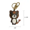 Key Rings designer Donkey Brand Old Flower Pendant Little Bear Leather Family Animal Tiger Cartoon Doll Lion Keychain Bag Decorative Gift EV6U