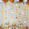 Dekorativa blommor 3st Gold Silver Circle Dot Garland Decorations Star Garlands Hanging Banner For Kids Planet Constellation Födelsedag