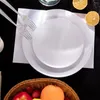 Dîne jetable 100pcs Assiettes en plastique blancs Plaques de poids lourds de qualité, y compris 50 dîner