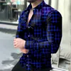 Camisas casuais masculinas Button Down Camisa Fitness diariamente Summer Winter Band Collar Fall Lapela Manga Longa Poliéster de Manga Longa