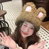 Boinas femininas gorro de moda kawaii chapéu malha de malha espessada lã de lã de lã outono inverno quente