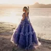 Casual Dresses Boho Prom Gowns Lush Custom Layered Spaghetti Bow Party Dress Made Long Gown Back Corset Vestido de Fiesta