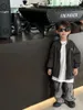 Giacche per bambini abbigliamento per bambini cappotto 2024 primaverile autunno alla moda ragazzo in stile coreano con cerniera solida casual cardigan