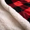 Blankets Classic Red And Black Plaid Printed Sherpa Blanket Plaids Flannel Fuzzy Bedspreads Warm Plush For Bed Christmas Gift