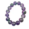 Strand Violet Floating Flower Bead Quartz Rock Bracelet 14mm Jade Jewelry