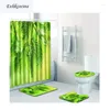 Mattes de bain 4pcs feuilles de pin banyo paspas salle de bain set anti-glissement