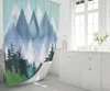 Cortinas de chuveiro Cortina da floresta da montanha com ganchos Decoração da paisagem da paisagem natureza 72 x polegada máquina lavável para