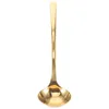 金色の装飾を提供するスプーンの長いハンドルスプーンラーメン麺スープグレービーステンレス鋼