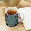 Mughe Mandala Coffee in stile Coffee Cartoon TEA TAGE TAGE GIOCHIONE Collezione Gift Collection Painting Art Feather Kaila Dotilli