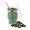 Tazze gurd mate tazza 304 in acciaio inossidabile doppia parete 8oz argentina yerba con bombe e pennello per la pulizia