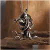Pendant Necklaces Vintage Gothic Octopus Witch Figure Necklace For Men Women Hip Hop Punk Jewelry Drop Delivery Pendants Otzqi