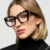 Okulary przeciwsłoneczne 2024 Square Cat Eye TR90 Anti Blue Light Glasses Proste i zaawansowane kobiety z płaskiej obiektywu optyczne