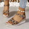 Mesdames Summer Fashion Leopard Print Designer Womens Chaussures Outdoor Outdoor Sandales Antislip Outdoor Sandales grandes taille 240326