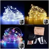 Christmas Decorations Lawn Ground Plug Lamp Strings Solar 100 Led 10M String Home Outdoor Garden Fairy Light Copper Wire 13 9Ls G2 Dro Dhmod