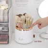 Boîtes de rangement Rotary Ferping Makeup Makeup Brushing Cylinder Desktop Cosmetic Box Dreshing Table