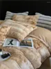 Bedding Sets Winter High-quality Fur Milk Velvet Four-piece Set Plus Fitted Sheet Coral Comfortable And Warm